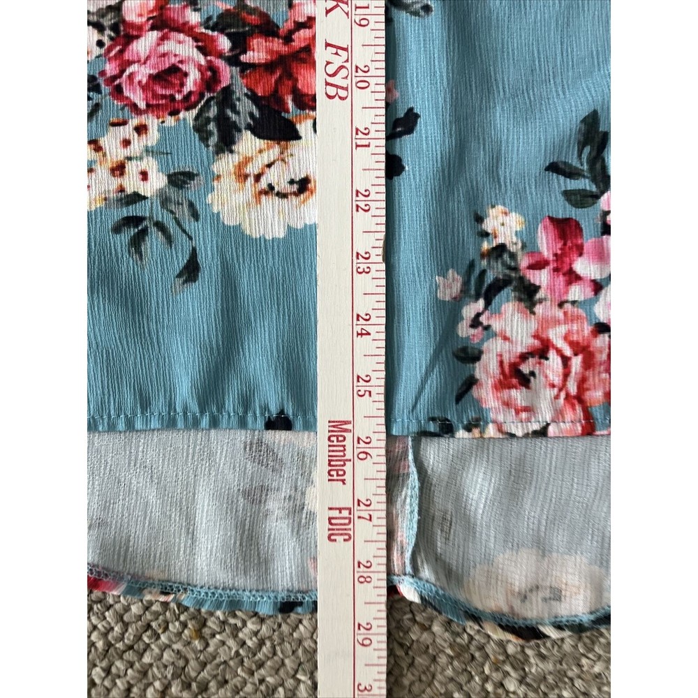 ✅SOLD Womens Aqua Floral Sleeveless Size XL - Picture 11 of 13